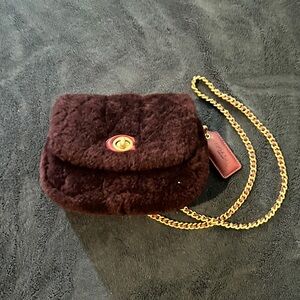 Restored Pillow Madison Shoulder Bag In Shearling With Quilting